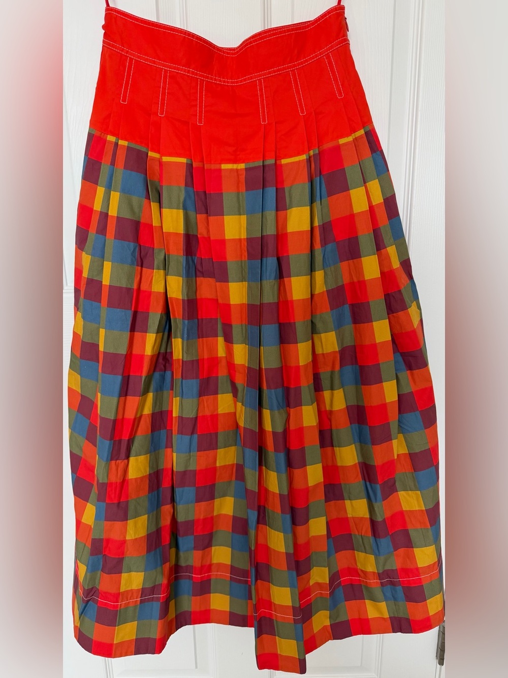 Tory Burch Veronica Plaid Pleated Skirt - size 6